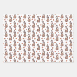 Gnomes Neutral Woodland Set de 3 hojas planas