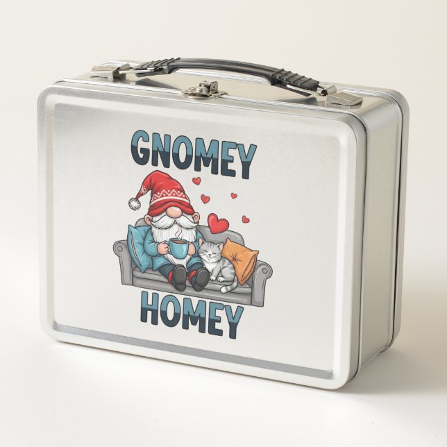 Gnomey homey gnome en casa Metalizado Lunchbox (Anverso)