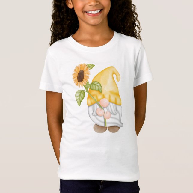 Gnomo Bonito con Camiseta de Girasol (Anverso)