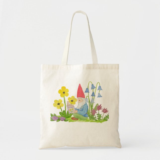 Gnomo con la bolsa de libros de la flor (Frente)