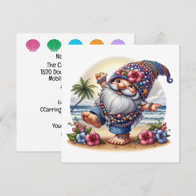 Gnomo de Playa Precioso - Invitación al Tema (Anverso / Reverso)