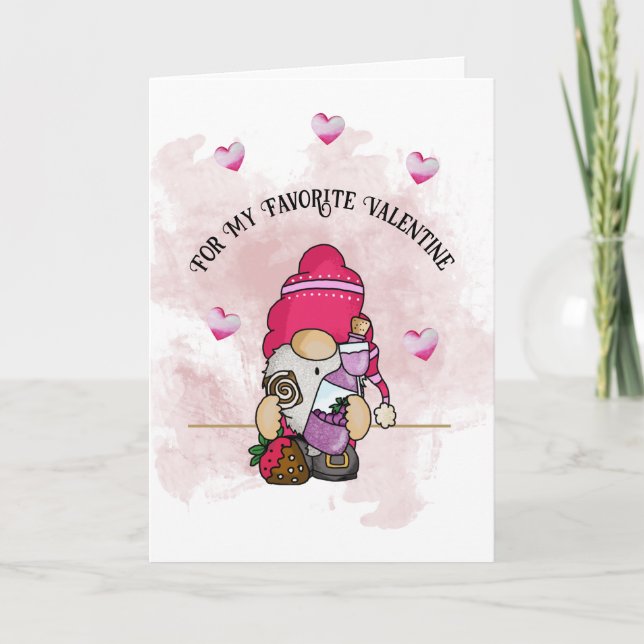 Gnomo de San Valentín, tarjeta de felicitación dob (Anverso)