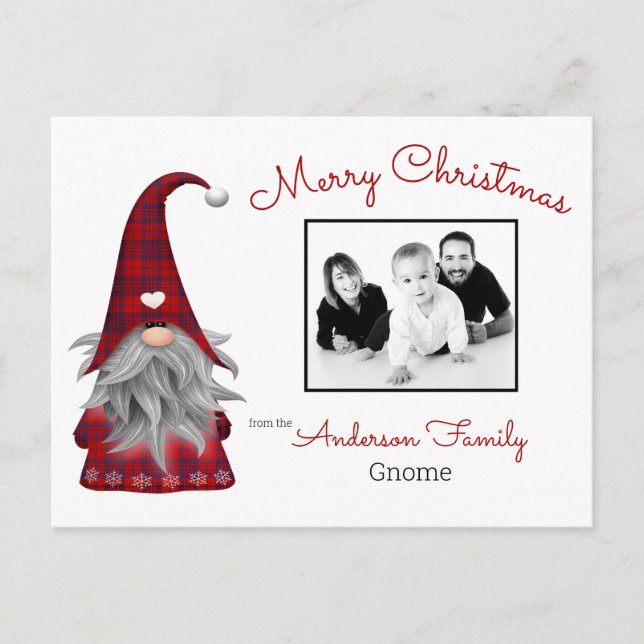 Gnomo Elfo de Navidad Personalizado Rústico Lindo (Anverso)