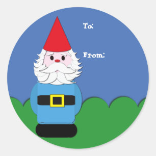 Gnomo escandinavo en la etiqueta del regalo de la