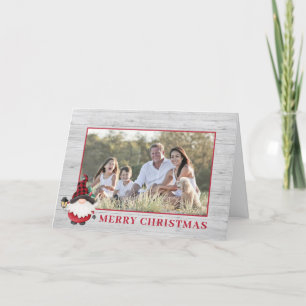 Gnomo leñador lindo Foto personalizada de Navidad