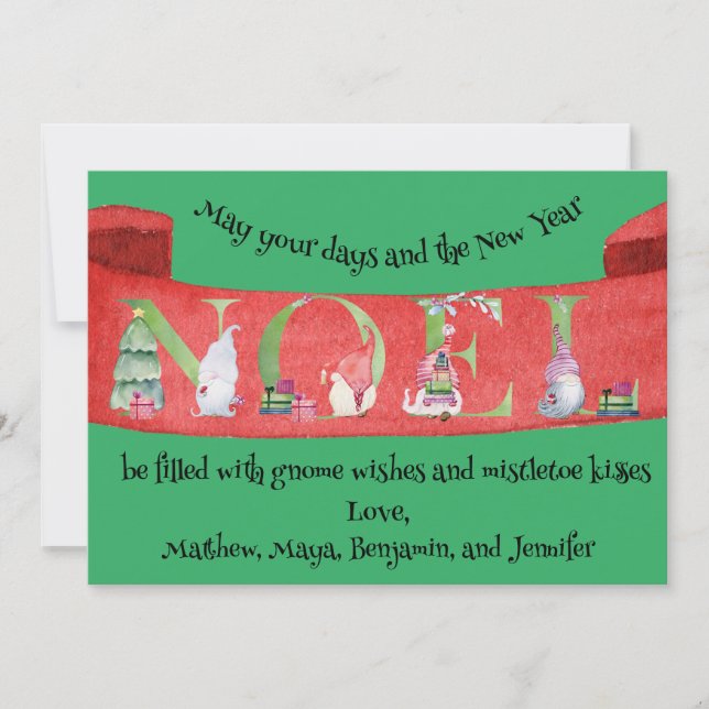 Gnomo para tarjeta de Navidad (Anverso)