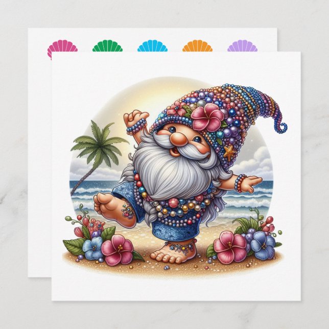 Gnomo Precioso de la Playa - Invitación del Tema (Anverso / Reverso)