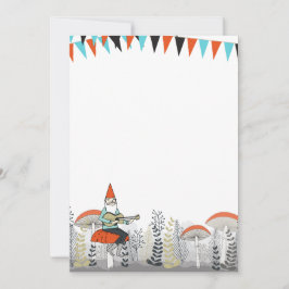 Gnomo que juega la invitación de la guitarra