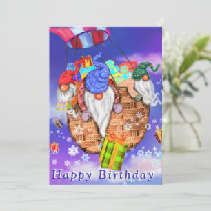 Gnomos con regalos Tarjeta de cumpleaños