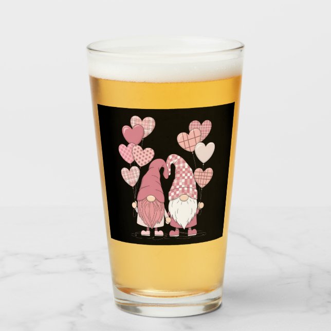 Gnomos de corazones de cuadros de Búfalo rosa Día  (Anverso (lleno))