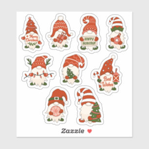 Gnomos de Navidad - conjunto de 9 pegatinas
