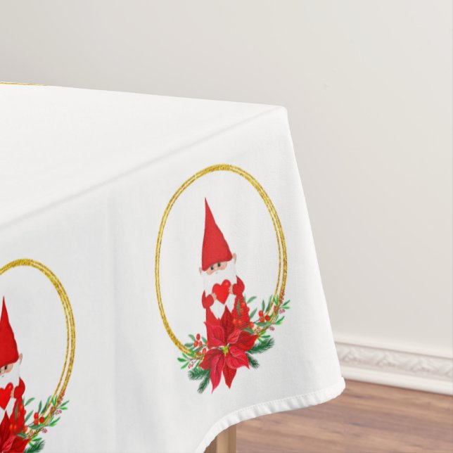 Gnomos de Navidad en mantel blanco (In Situ)