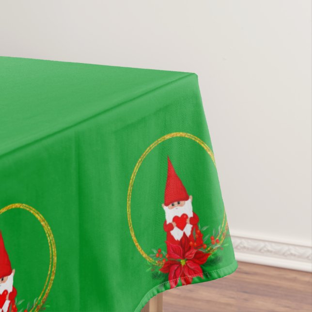 Gnomos de Navidad en mantel verde (In Situ)