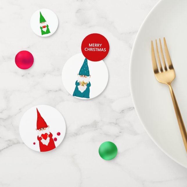 Gnomos de Navidad verdes y rojos confeti (Grupo)