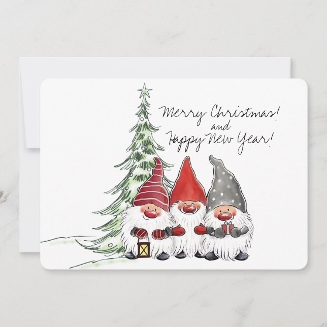 Gnomos de Navidad y árbol de Navidad (Anverso)