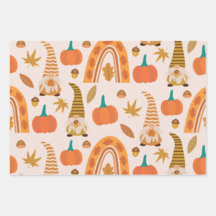 Gnomos de Otoño con Arcoíris y Hojas de Otoño