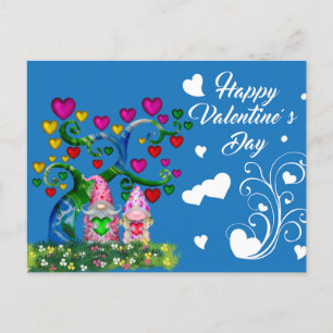 Gnomos del Día de San Valentín Tarjeta postal