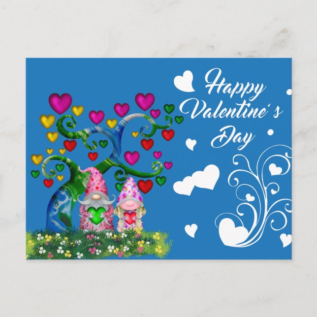 Gnomos del Día de San Valentín Tarjeta postal (Anverso)
