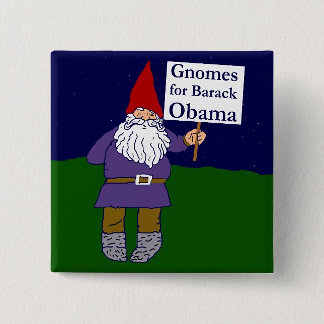 Gnomos para el botón cuadrado de Barack Obama (Anverso)