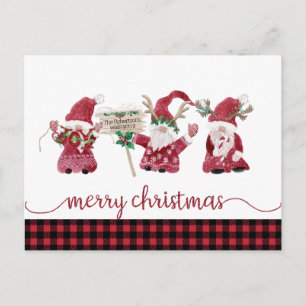 Gnomos Reno Pintura Acuarela Cuadros de Navidad