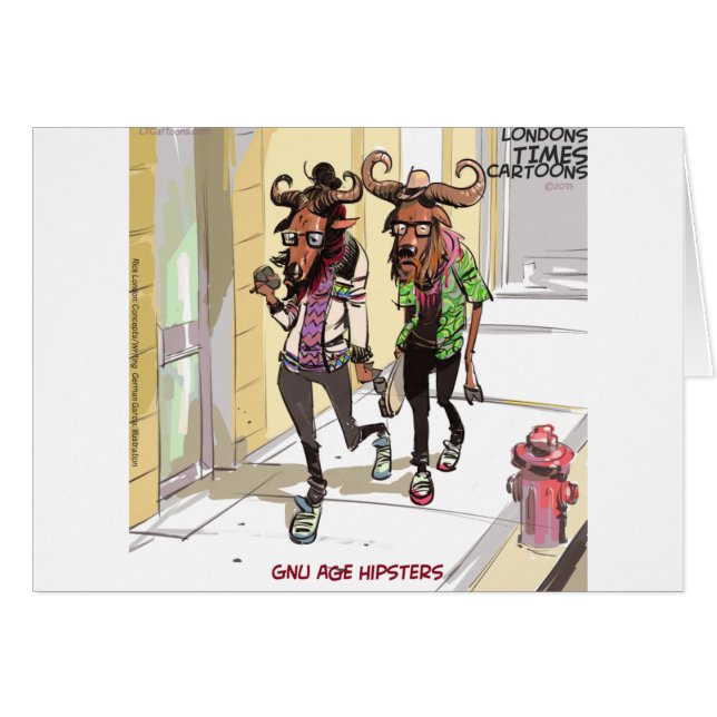 Gnu Age Hipsters Funny (Anverso (Horizontal))