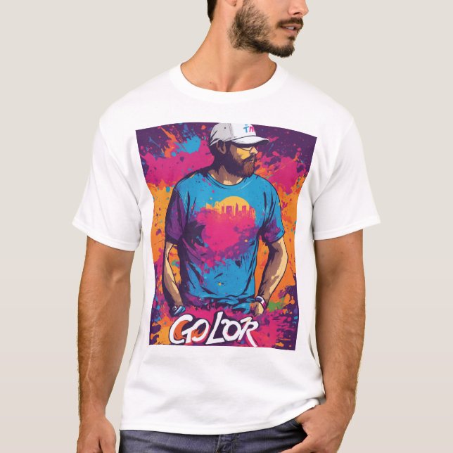 "Go Color" - Vibrante Diseño de camisetas Splash (Anverso)