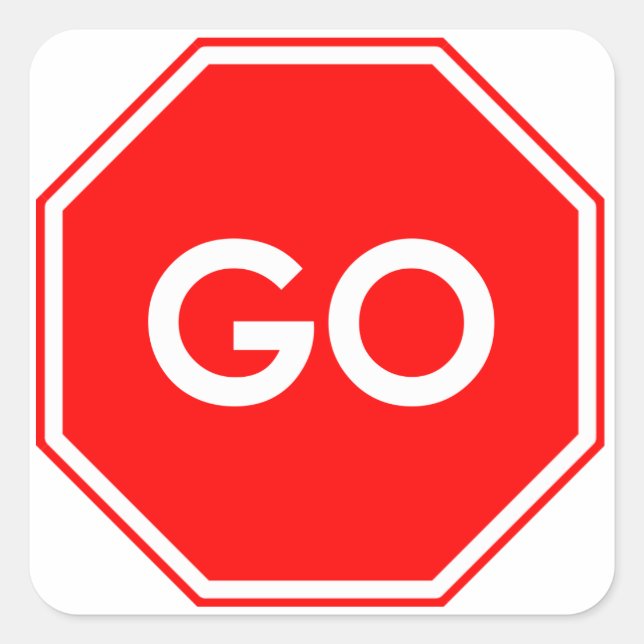 "Go" Detengan a los Pegatinas de humor de Rótulo (Anverso)
