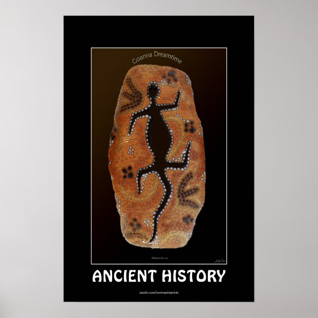 GOANNA Poster de arte al estilo aborigen australia (Frente)