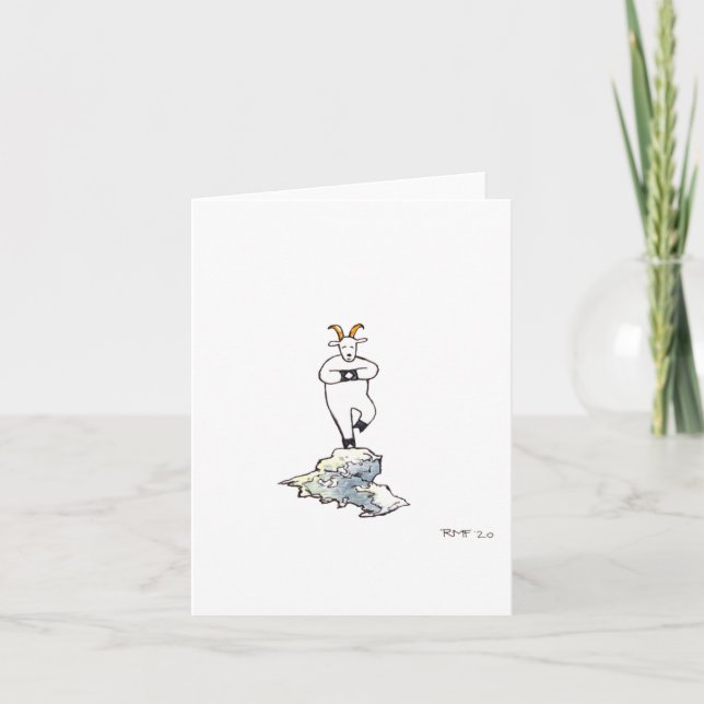 "Goat Pose", tarjeta de felicitación en blanco (Anverso)