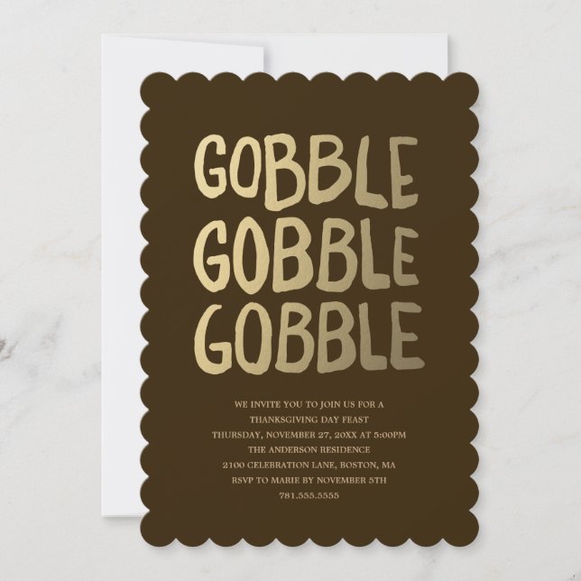 Gobar | Invitación a la cena de Acción de Gracias (Anverso)