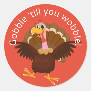 Gobble hasta que tambalee Pegatina redondo clásico