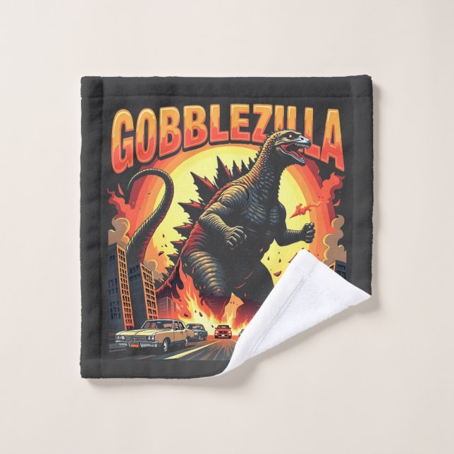 Gobblezilla Spooky Turquía Acción de Gracias Gobbl (Toallita)