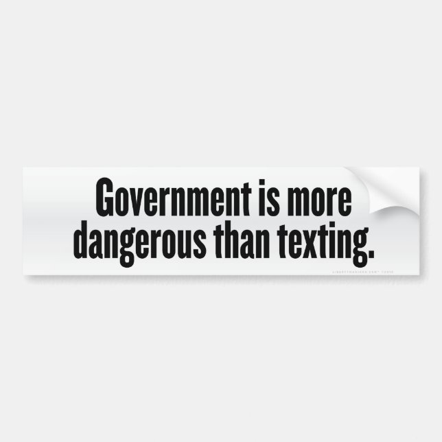 Gobierno y pegatina para el parachoques de Texting (Frente)