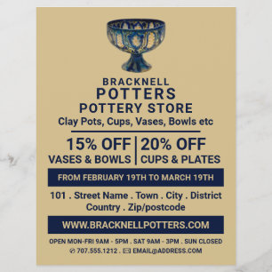 Goblet de cerámica, tienda de cerámica, publicidad
