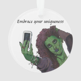 Goblin Chica Selfie Fantasy Arte Ornamento acrílic