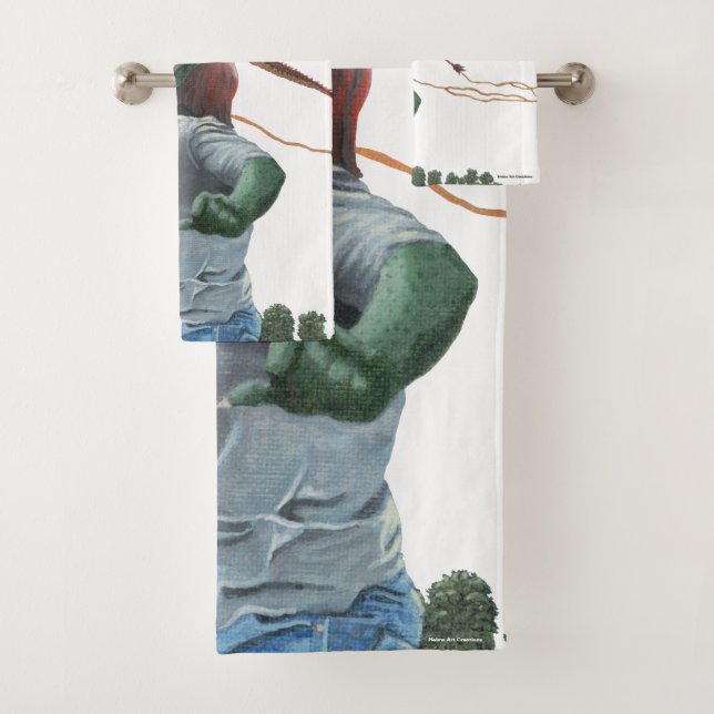 Goblin Niño Flying Dragon Kite Fantasy Bath Toalla (In situ)