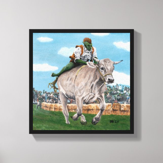 Goblin Rider Ox Carreras Fantasía Arte Imprimir (Anverso)