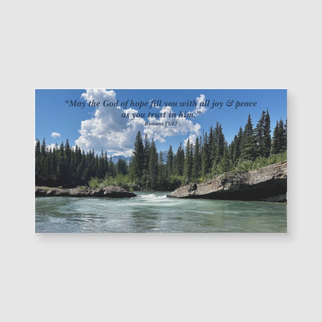 God of Hope Quote Mountain River Photograph Magnet (Anverso)