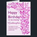 Goddaughter Birthday Butterflies<br><div class="desc">A flurry of pink butterflies fills this birthday card for a goddaughter with joy. A crowd of butterflies soaring upwards to tell your goddaughter how wonderful she is. She is sure to love the sentiment in this heartfelt message.</div>