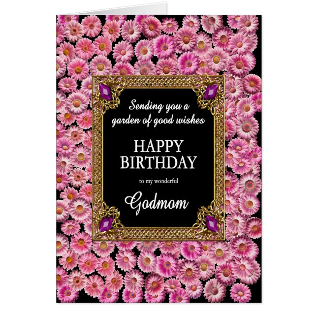 Godmom Birthday Pink Daisies (Frente)