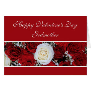 Godmother Valentine's Day red and white roses