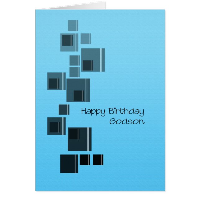 Godson, Abstract Design Blue Birday Card (Frente)