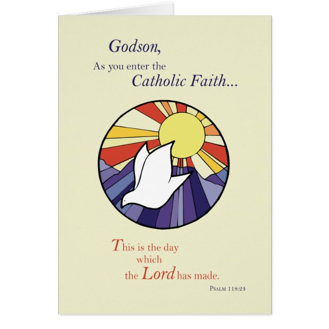 Godson RCIA Católico Dove Sun Circle, Rite de Chri (Frente)