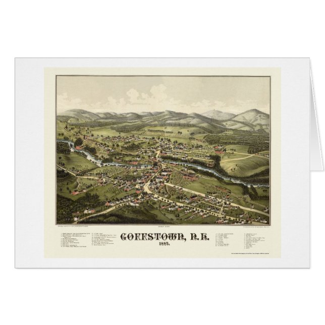 Goffstown, mapa panorámico del NH - 1887 (Anverso (Horizontal))