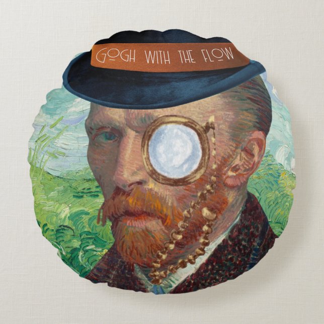 Gogh Con El Cojín decorativo De Vuelo De Flujo (Anverso)