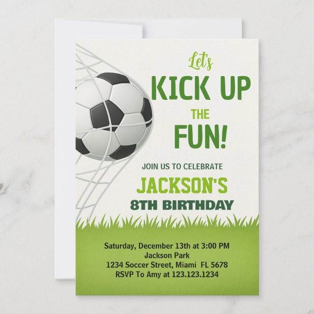 ¡Gol! Invitación al cumpleaños del fútbol (Anverso)