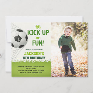 ¡Gol! Invitación al cumpleaños del fútbol con foto