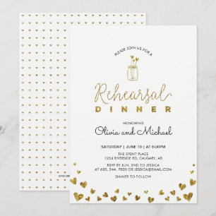Gold & Black   Invitación a la cena de ensayo de c