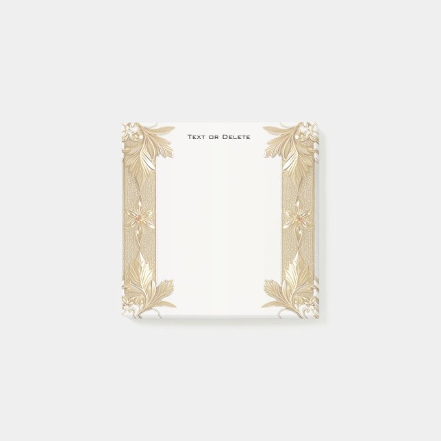 Gold Black Ornate Floral Post Notas (Anverso)