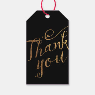 Gold Black Swirl Gracias Etiqueta De Regalo De Fav